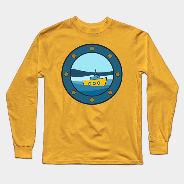 Sailing Ship Long Sleeve T-Shirt by Scrabbly Doodles